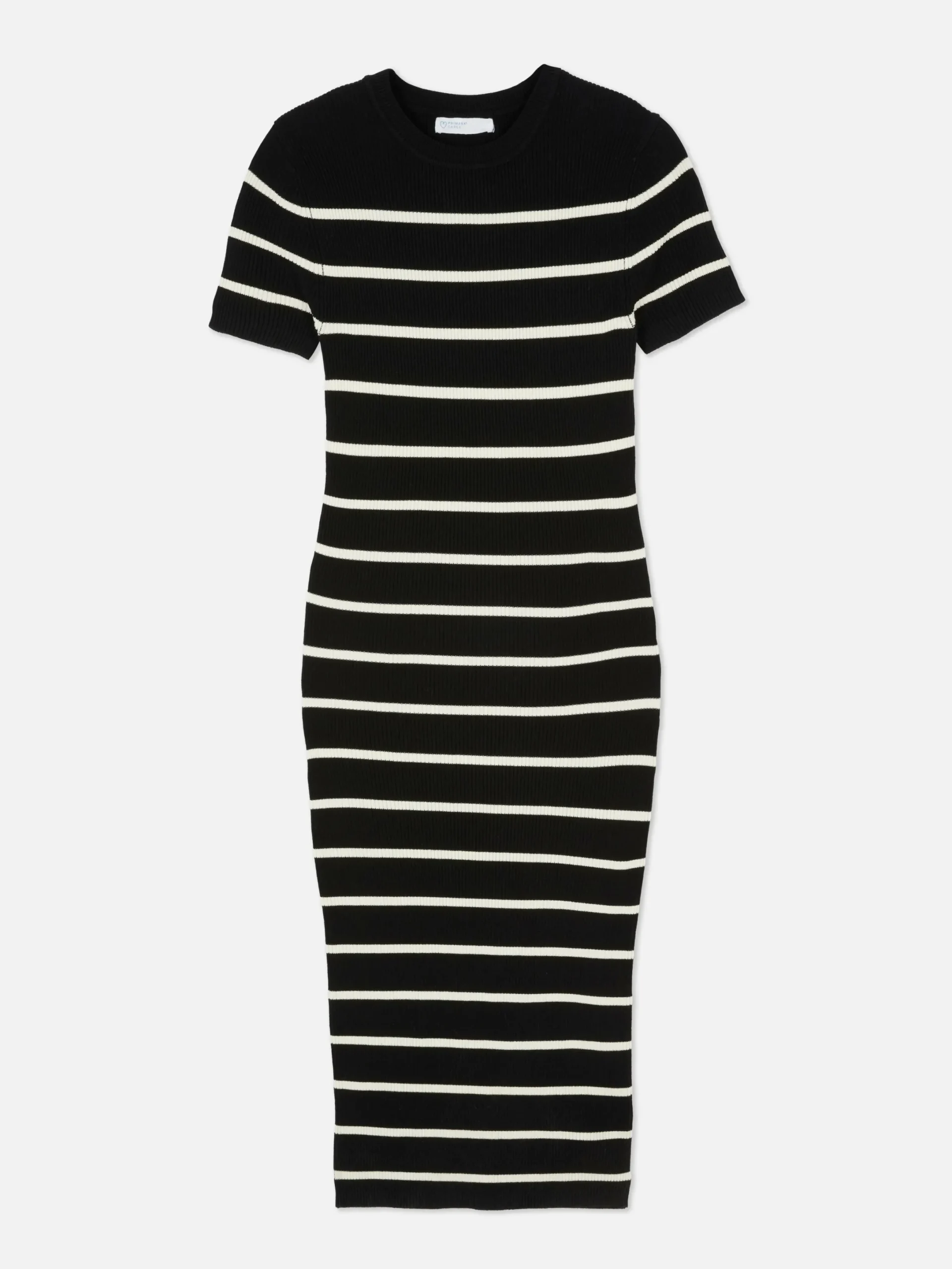 Mujer Primark Vestidos|Vestido Midi De Tipo Jersey Y Manga Corta