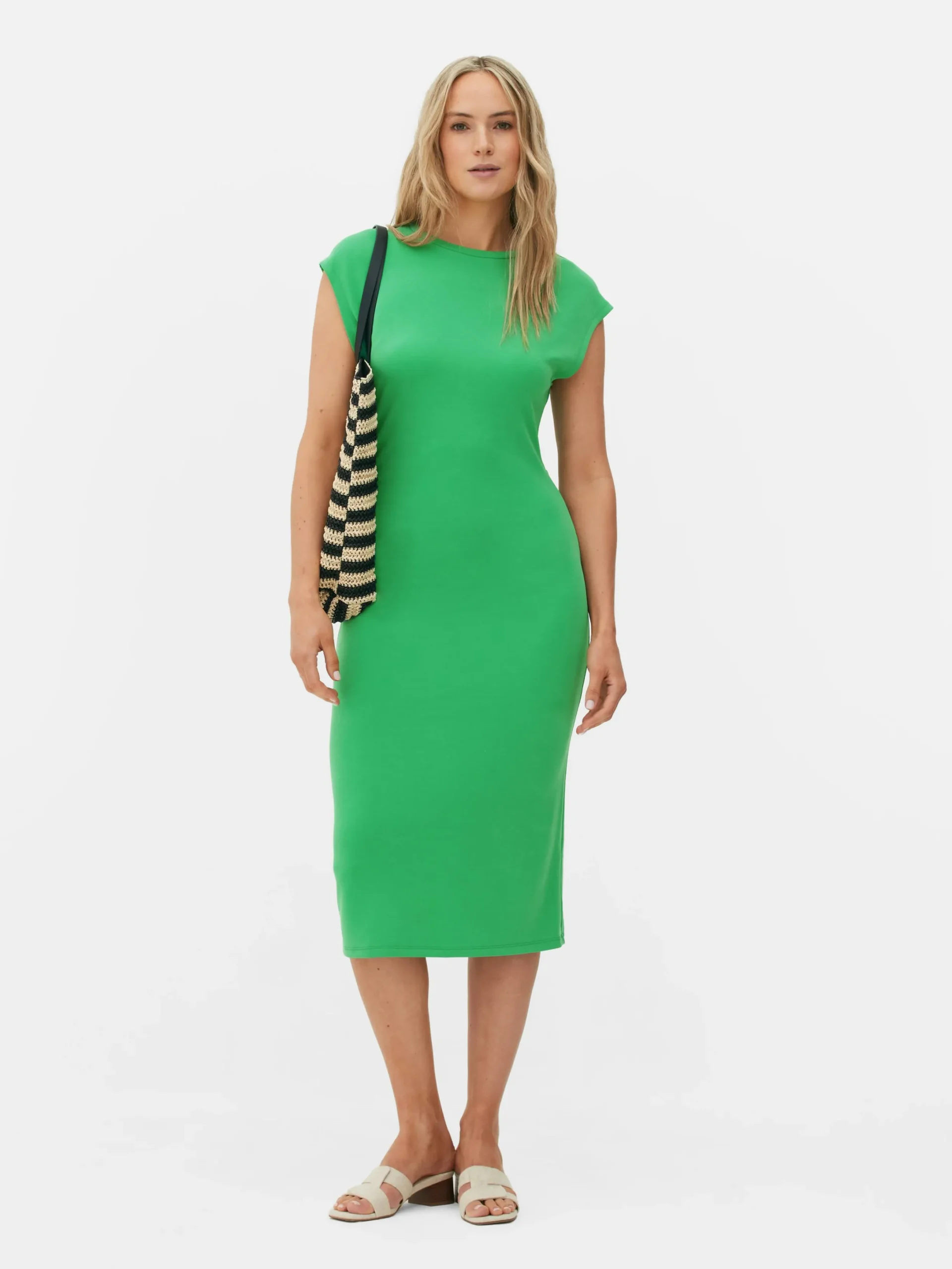 Mujer Primark Vestidos|Vestido Midi Fruncido Sin Mangas