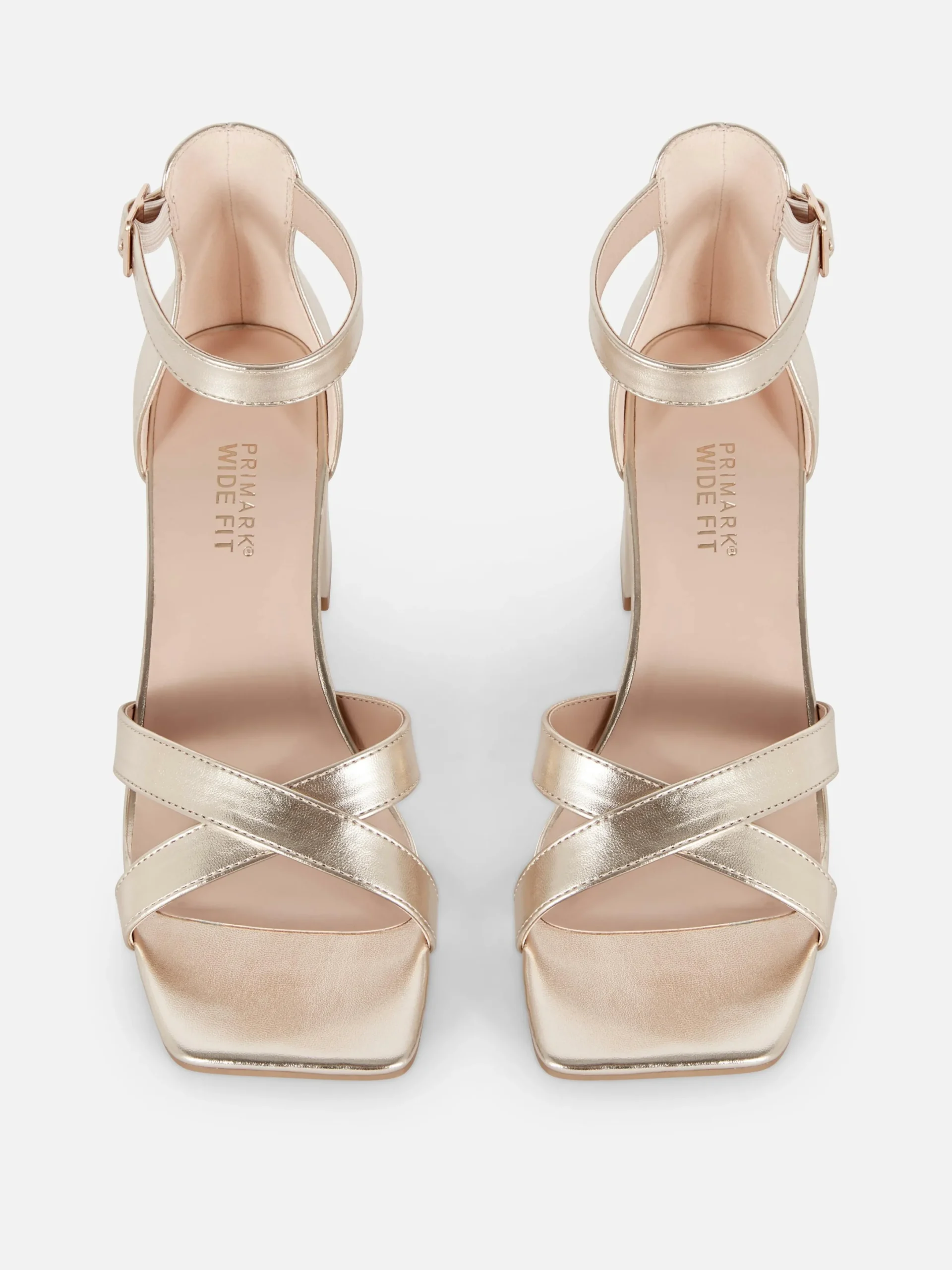 Mujer Primark Tacones|Zapatos De Tacón De Horma Ancha Y Tiras Cruzadas