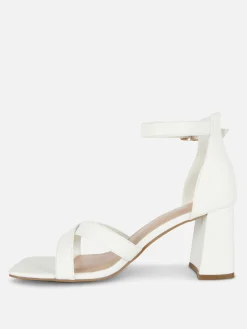 Mujer Primark Tacones|Zapatos De Tacón De Horma Ancha Y Tiras Cruzadas