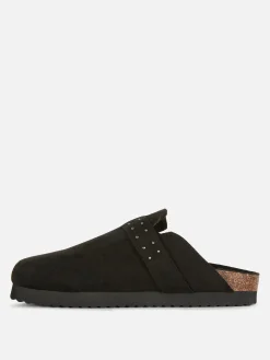 Mujer Primark Zapatillas De Estar En Casa|Zapatillas De Estar En Casa|Zuecos Con Tachuelas Y Hebilla Decorativa