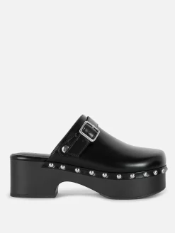 Mujer Primark Tacones|Zuecos Gruesos De Tacón Con Tachuelas De Rita Ora