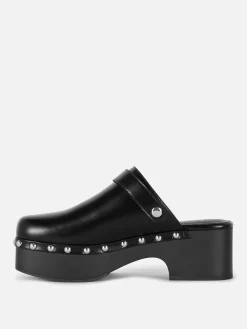 Mujer Primark Tacones|Zuecos Gruesos De Tacón Con Tachuelas De Rita Ora